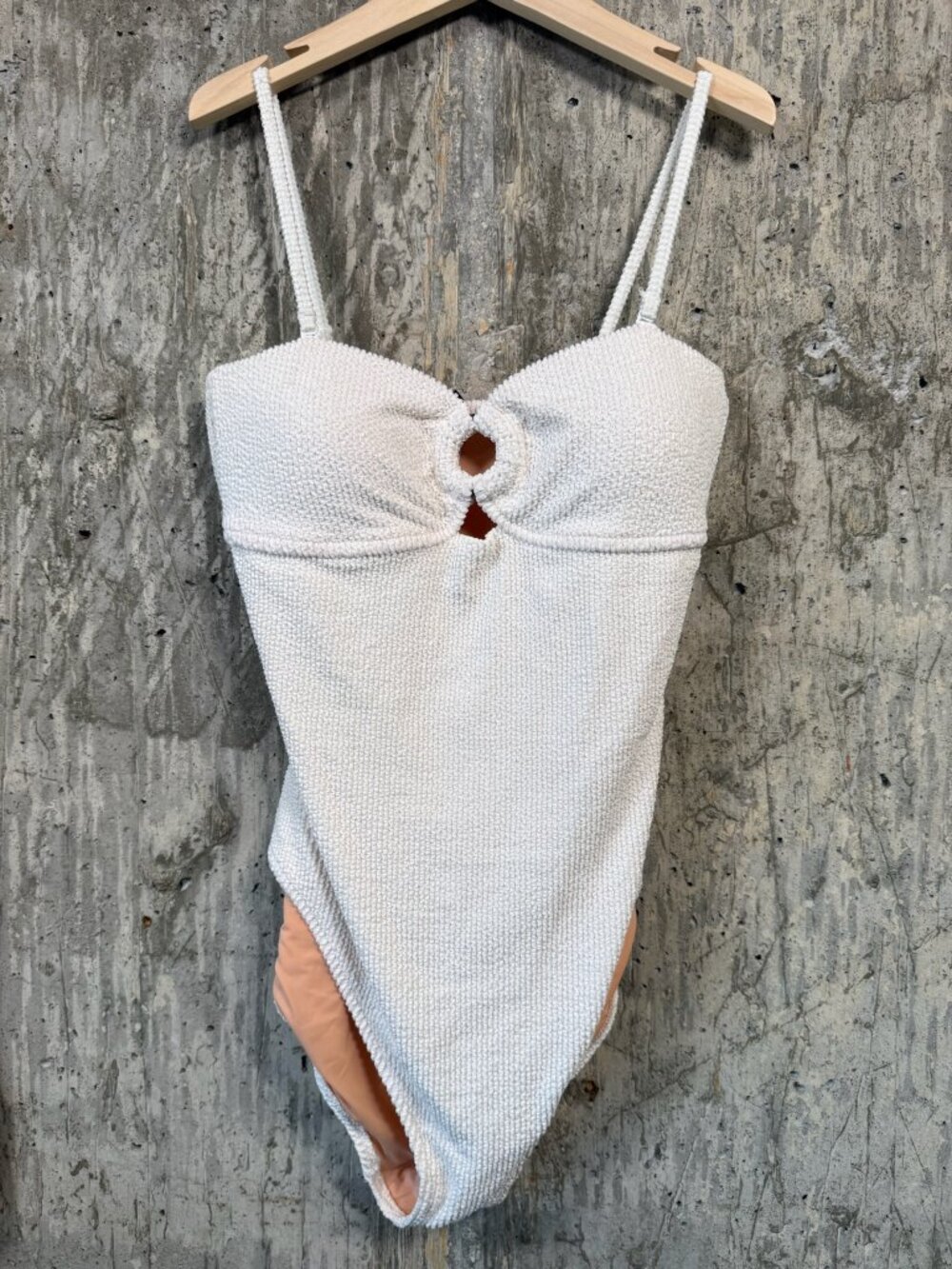 J.CREW Women's Scrunchie Ring Bandeau One-Piece Size 8 in White